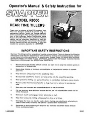 Snapper R8000 Operator’s Manual & Safety Instructions