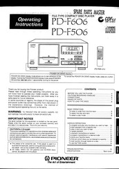Pioneer PD-F506 Operating Instructions Manual