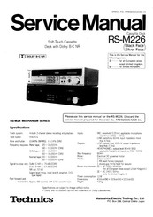 Technics RS-M226 Service Manual
