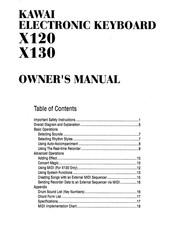 Kawai X130 Owner's Manual