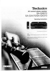 Technics SA-GX670 Operating Instructions Manual