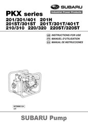 Subaru PKX 310 Instructions For Use Manual