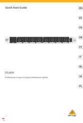 Behringer DS2800 Quick Start Manual