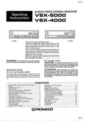 Pioneer VSX-5000 Operating Instructions Manual