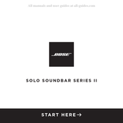 Bose SOLO SOUNDBAR II Series Start Here Manual