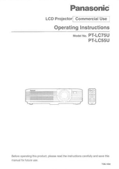 Panasonic PTLC55U - LCD PROJECTOR Operating Instructions Manual