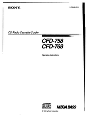 Sony CFD-758 Operating Instructions Manual