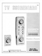 Radio Shack TV SCOREBOARD 60-3060 Owner's Manual