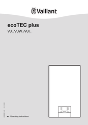 Vaillant ecoTEC plus VUW Series Operating Instructions Manual