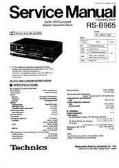 Technics RS-B965 Service Manual