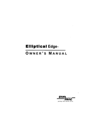 Star Trac Elliptical Edge Owner's Manual