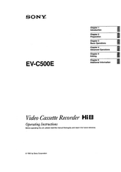 Sony EV-C500E Operating Instructions Manual