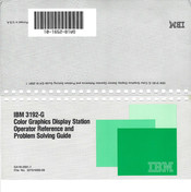 IBM 3192-G Operator's Reference Manual