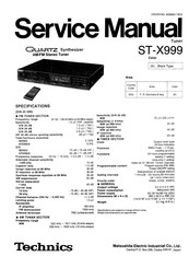 Technics QUARTZ ST-X999 Service Manual