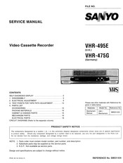 Sanyo VHR-495E Service Manual