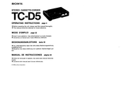 Sony TC-D5 Operating Instructions Manual