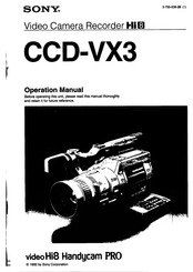 Sony ccd-vx3 Operation Manual
