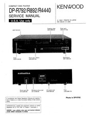 Kenwood DP-R892 Service Manual