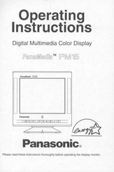 Panasonic PanaMedia PM15 Operating Instructions Manual