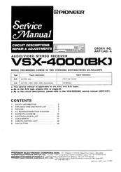 Pioneer VSX-4000 Service Manual