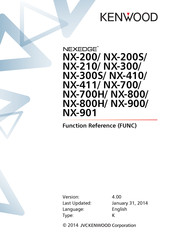 Kenwood NEXEDGE NX-800 series Function Reference
