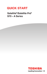 Toshiba Satellite Pro S70-A Series Quick Start Manual