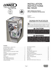 Lennox ML195UH Installation Instructions Manual