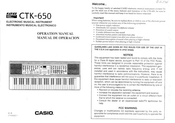 Casio CTK-650 Operation Manual