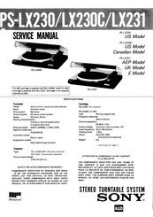 Sony PS-LX231 Service Manual