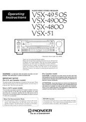 Pioneer VSX-4800 Operating Instructions Manual
