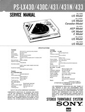 Sony PS-LX431 Service Manual