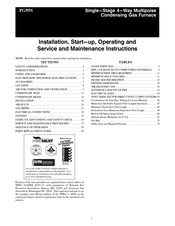 Payne PG95S Installation, Start-Up, Operating And Service And Maintenance Instructions