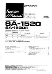 Pioneer SA-1520 Service Manual
