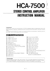 Hitachi HCA-7500 Instruction Manual