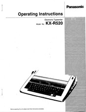 Panasonic KX-R520 Operating Instructions Manual