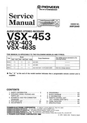 Pioneer VSX-453 Service Manual