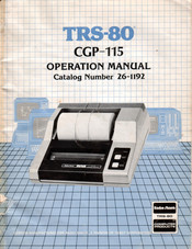 Radio Shack CGP-115 Operation Manual