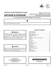 Lennox A97UH2E Installation Instructions Manual