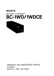 Sony BC-1WD Operation And Maintenance Manual