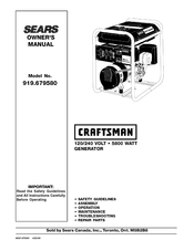Craftsman SEARS 919.679580 Owner's Manual