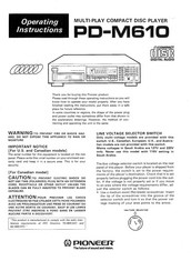 Pioneer PD-M610 Operating Instructions Manual