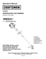 Craftsman WEEDWACKER 316.791890 Operator's Manual