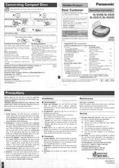 Panasonic SLS232C - PORT. COMPACT DISC Operating Instructions Manual