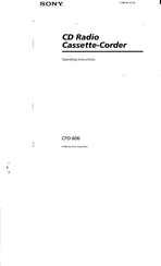 Sony CFD-606 Operating Instructions Manual
