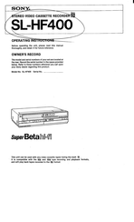 Sony Super Beta Hi-Fi SL-HF400 Operating Instructions Manual