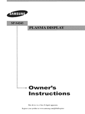 Samsung SPS4243 Owner's Instructions Manual
