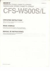 Sony CFS-W500S Operating Instructions Manual