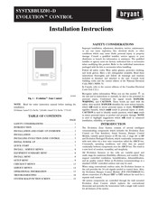 Bryant EVOLUTION SYSTXBBUIZ01-D Installation Instructions Manual
