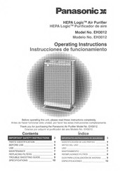 Panasonic HEPA Logic EH3012 Operating Instructions Manual