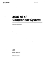 Sony MHC-W77AV Operating Instructions Manual